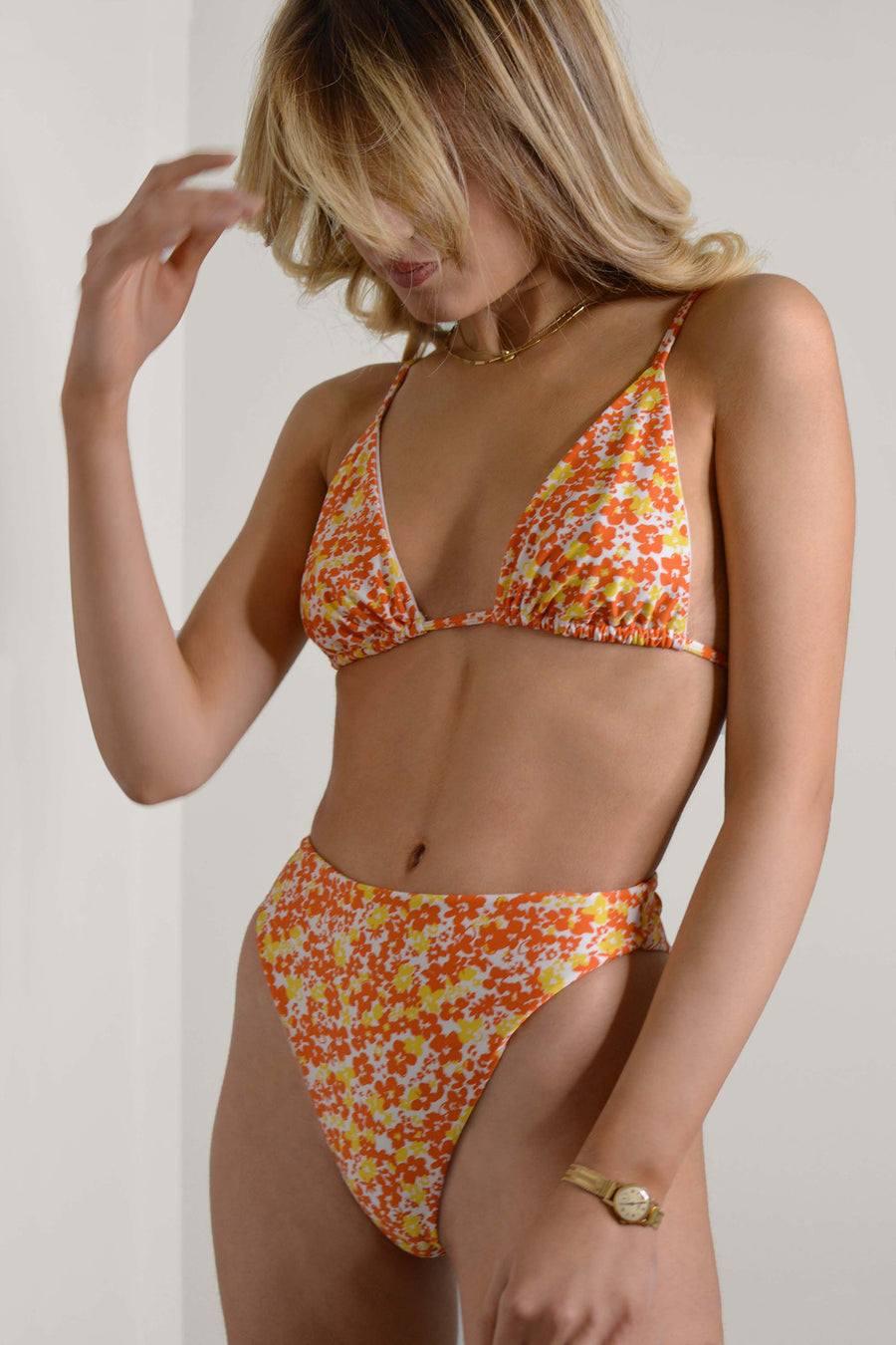 Bikini triangle - Floreale Arancione